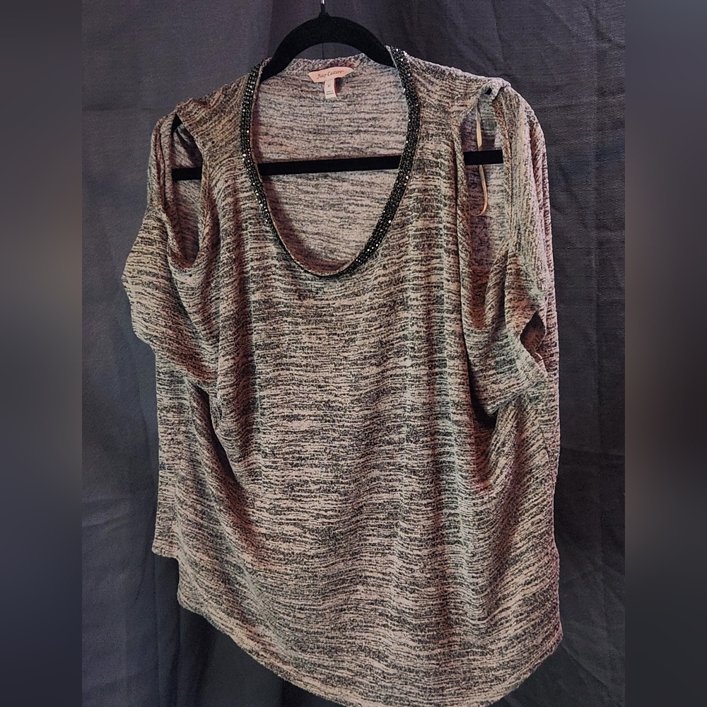 Juicy Couture Heathered Gray Knit Top